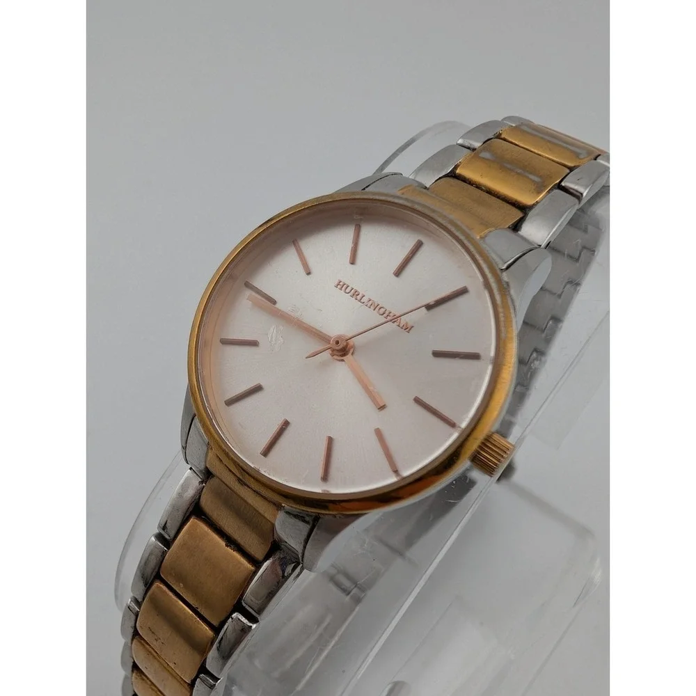 Hurlingham Watch Women 27mm Case Rose Gold & Silver 6.75
